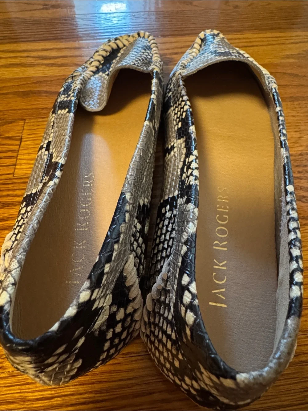 Jack Rogers Snake-Print Loafers